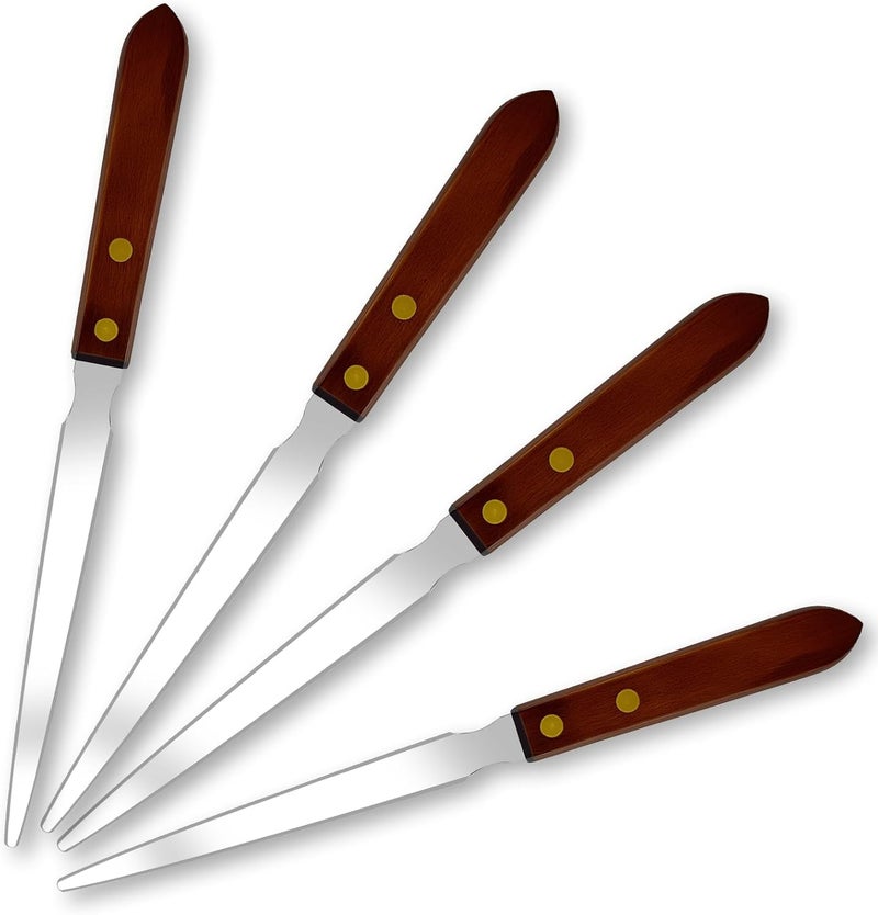 MCSDFN 4Pcs Letter Openers with Wood Handle, Stainless Steel Letter Opener Envelope Slitter Hand Mail Opener Tool Letter Knives for Office Home School Box Supplies - Image 1